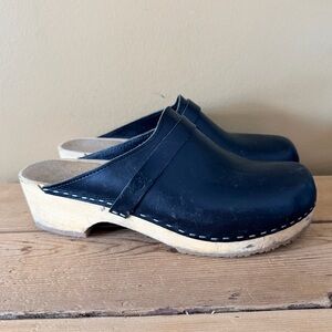 Sandgrens Swedish Handmade Wooden Clog Mule Tokyo Black